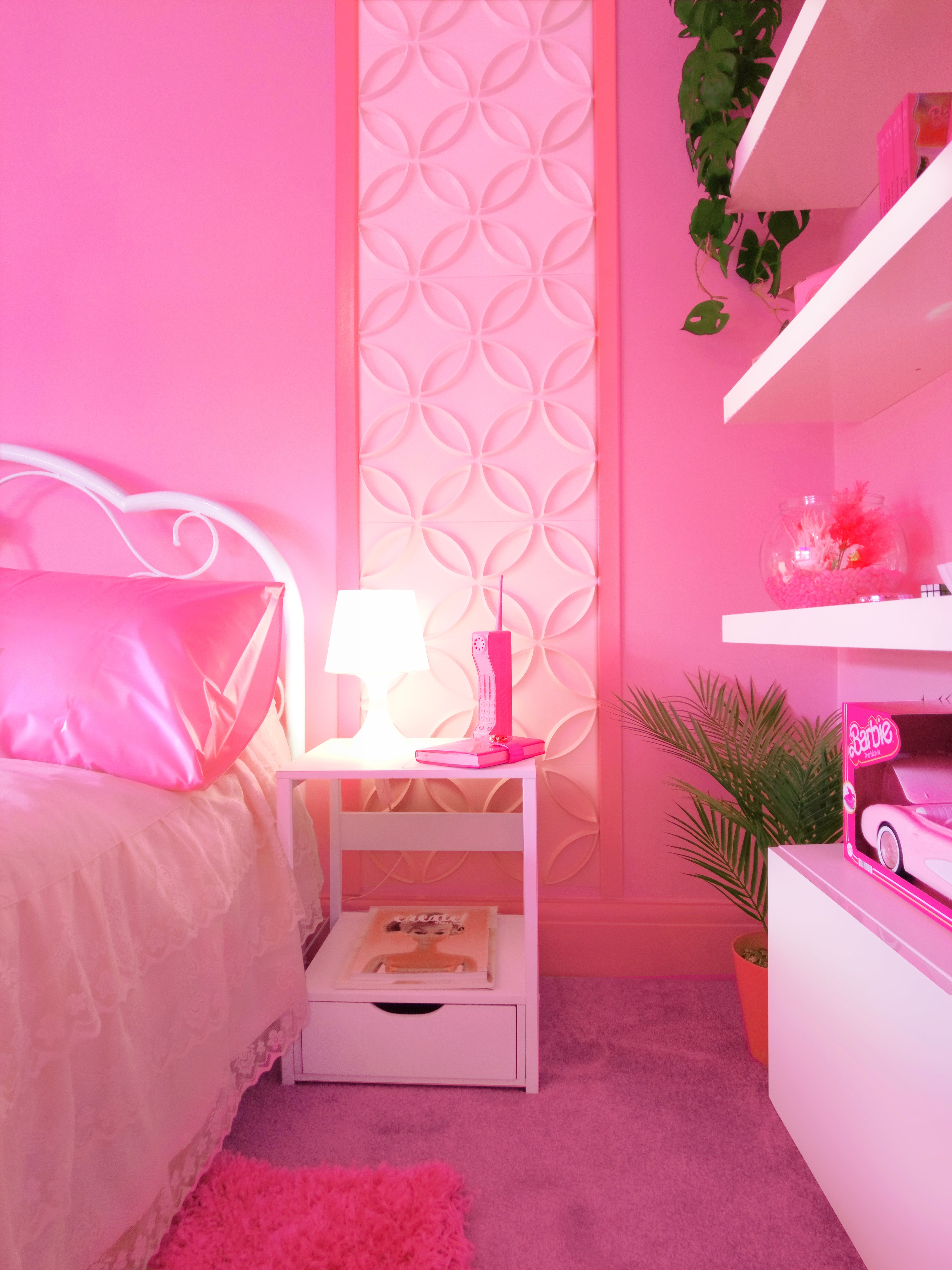 Pink cheap barbie room